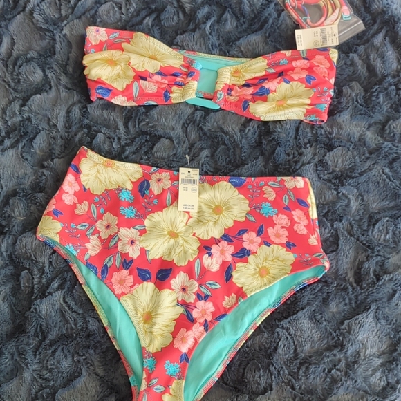Aerie Floral Bikini - Pink and Blue - Picture 1 of 7
